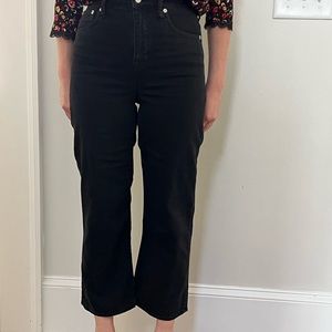 Madewell Slim Wide Leg crop black wash size 26